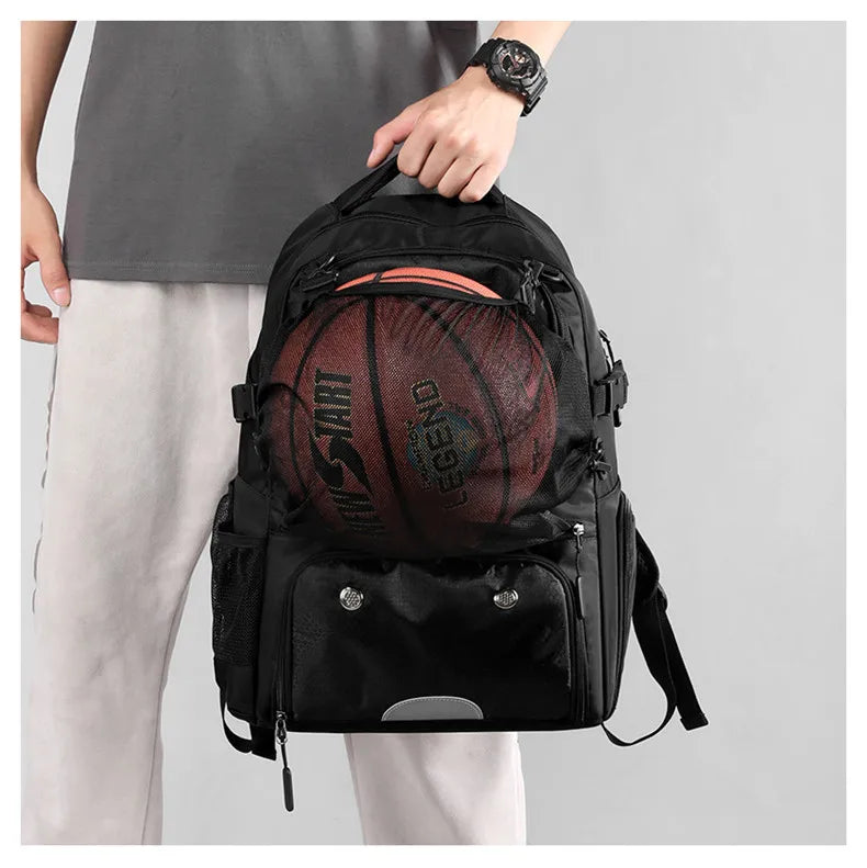 basketball sports backpack with shoe compartment man soccer bag boys football school bag black large capacity school backpack