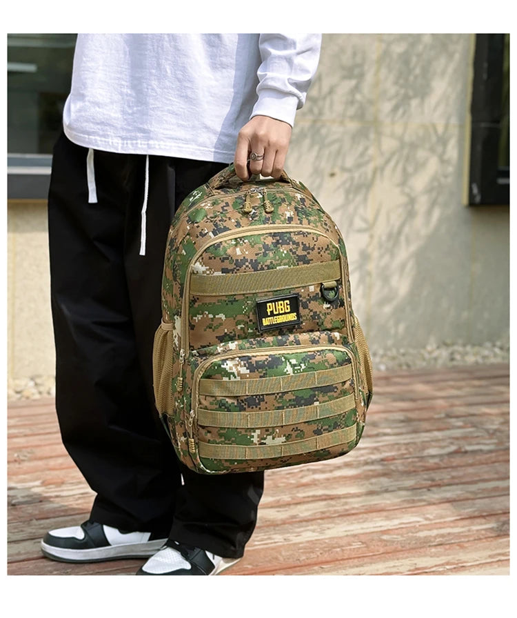 Camouflage Tactical Backpack for Men Large Capacity Outdoor PUBG Style Waterproof Travel School Bag Multifunctional for Daily Us