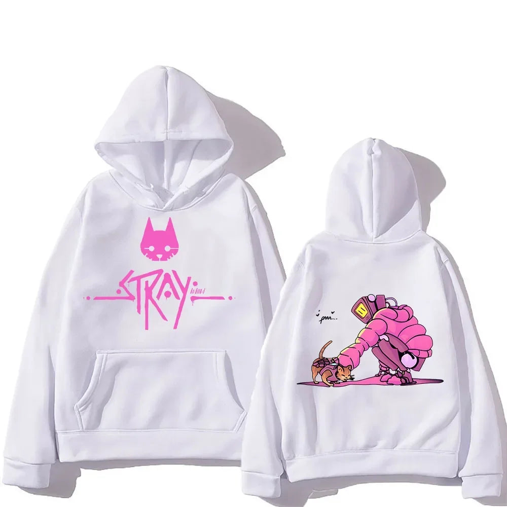 Fashion Women Men Hoodie Stray Cat Cotton Sweatshirt Game Print Pullover Hoodie Female Clothing Streetwear Top Gift Plus size