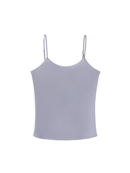 SuyaDream, Women 100%Real Silk Camisoles, 19MM, Solid Cozy Camis, 2024 Spring Summer Basic T shirts, White, Pink, Beige GRAY