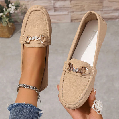 Women's Casual Slip on Mary Jane Shoes 2025 Spring Autumn New Fashion Round Toe Solid Soft Sole Flat Loafers Zapatos De Mujer