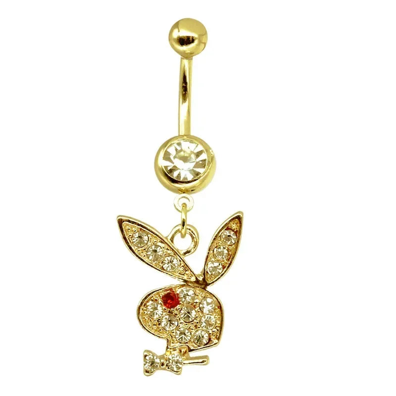 Belly Button Rings for Women Bunny Navel rings Gold color Rabbit Belly Rings Gem stone Belly Piercing Jewelry Body Jewelry 23