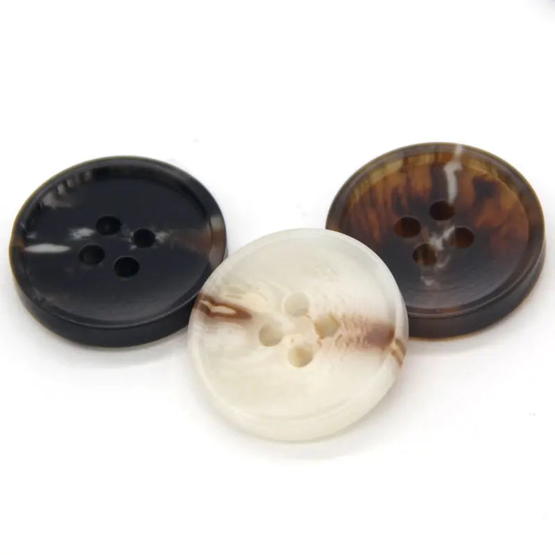 HENGC 15mm 20mm Round Resin Horn Pattern Black Buttons For Sewing Vintage Men Suit Blazer Coat Windbreaker DIY Crafts Wholesale