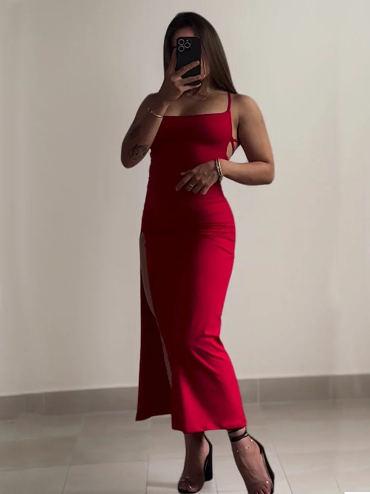 2025 new hot Sale explosive new dress summer high sensibility halter strap Spice Girl bag hip dress
