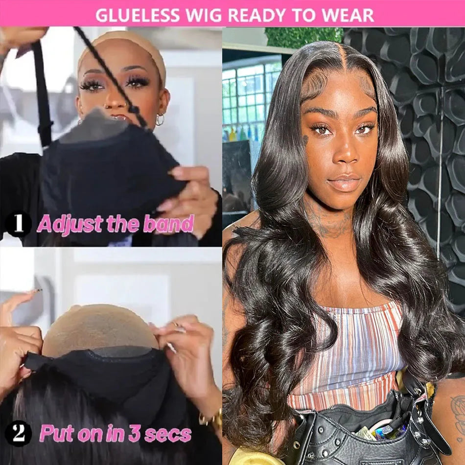 Glueless Wig Human Hair Ready To wear Pre Cut Pre Plucked 4x4 5x5 Hd Transparent Body Wave Lace Closure Wig Brazilian Wigs