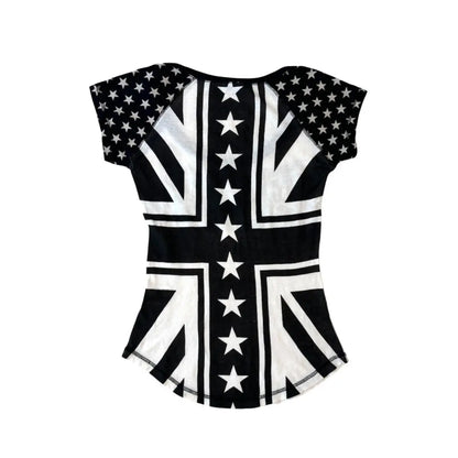 Millennium Y2k Slim Short-sleeved T-shirt Letter Star Print Short Sleeve T-shirt Harajuku Hip-hop Short-sleeved T-shirt