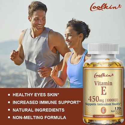 Vitamin E Capsules 450mg - Skin Firming, Wrinkle Reduction, Anti-aging, Antioxidant
