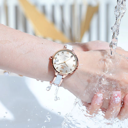 OLEVS Luxury Brand Women's Watches Elegant Fashion Ceramic strip Waterproof Japan Imports Quartz Watch Dress Lady Watch Simple