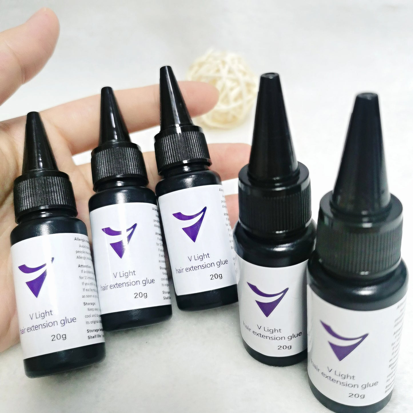 1PC 20gHair Extension Tools V-Light Technology Hair Extension Set Wig Hair Piece Real Hair Fast Grafting Tool Firm and Traceless