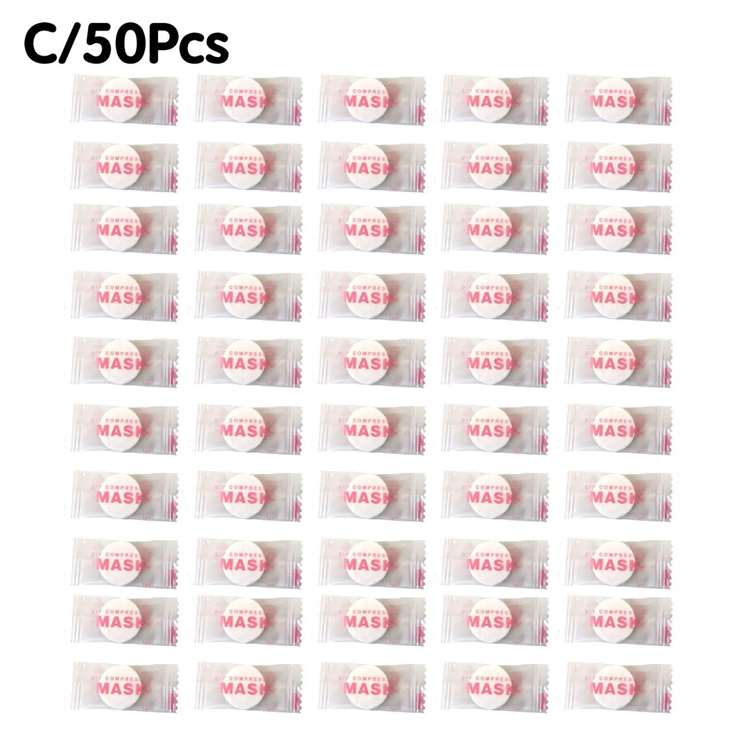 NEW High-end 30/50PCS Disposable Compressed Facial Mask Portable Non-woven Face Mask Facial Towel Coin Cotton Wrapped Tissues B CN