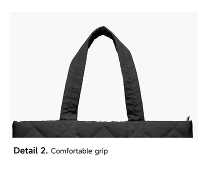 LEE Large Soft Puffer Bag Women Big Size College Students Laptop Book Quilted Tote Bag Lady Down-filled Shopping School Bags