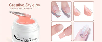 50ml Venalisa Soak off Thick Jelly Gel UV Construction Gel Builder Extend 24 Color Camouflage Milky White Nail Art Hard Nail Gel