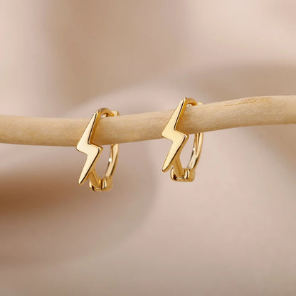 Luxury Star Pendientes Earrings For Women Girl Stainless Steel Minimalist Hoop Piercing 2025 New In y2k Jewelry aretes de mujer E2308G-1 CHINA