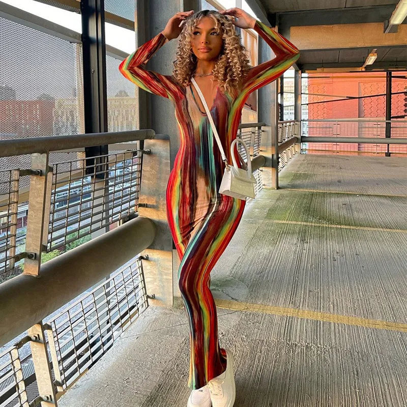 Spring And Summer Dresses For Women Chest Wrap Printed Off Shoulder Bandage Slim Sexy Long Dress 2023 New Fashion party MsChuh