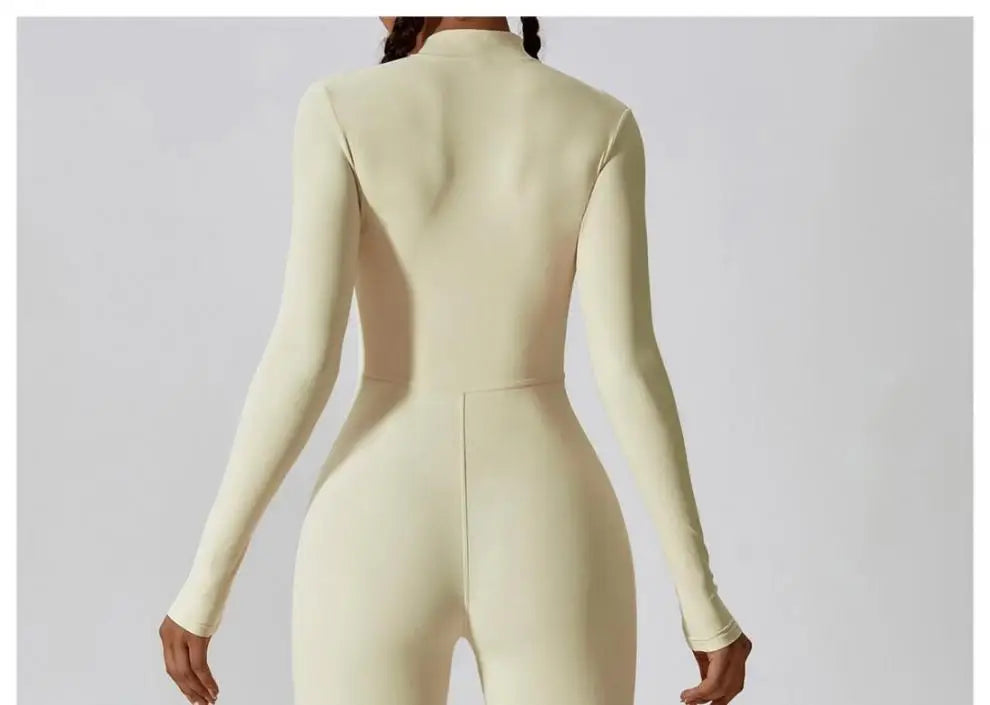 One-piece Sports Training Jumpsuit Women's Long Sleeve Tight Hip-highlighting Bodysuit Gym Clothing Sexy Dance Exercise Tights Badiee Stylez