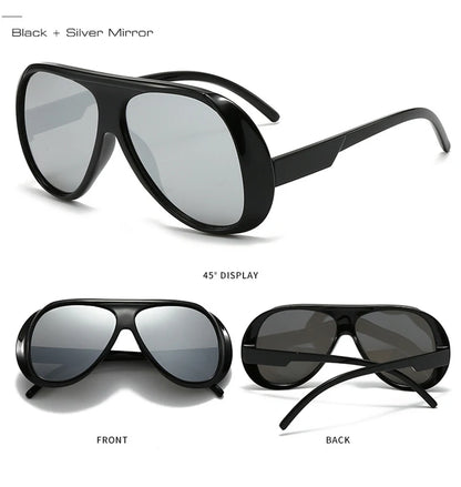 SHAUNA Fashion Oversized Pilot Men Sunglasses Retro Gradient Mirror Shades UV400 Women Sun Glasses