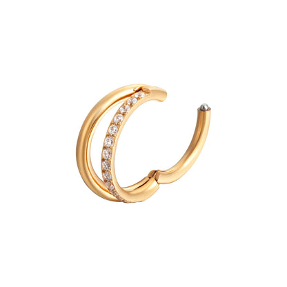 New G23 Titanium Piercing High Quality CZ Nose Ring Earrings 8/10/12mm Body Jewelry 16G ASTM f136 Titanium Nose Septum Piercings