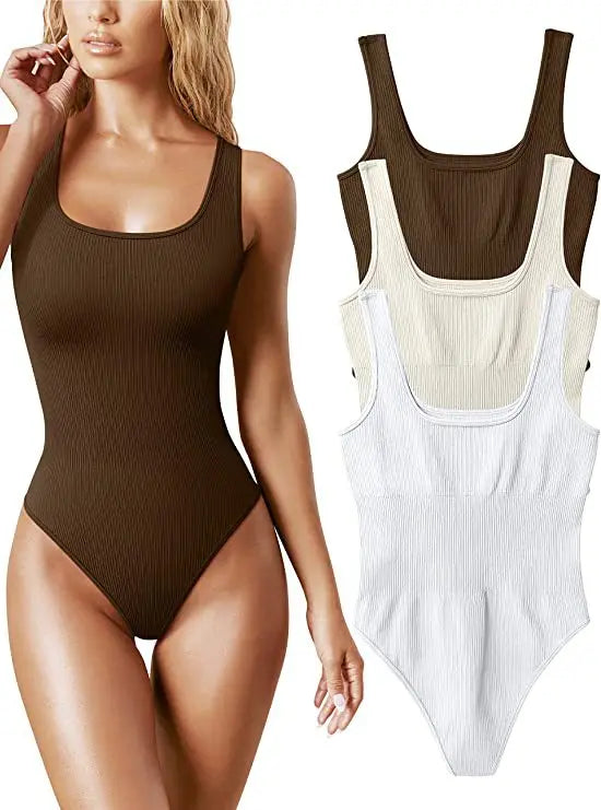 Strap Solid Bodycon Sexy Body Casual Basic White Summer Bodysuit Women Tops Sleeveless Sheer Bodysuits Jumpsuit Slim