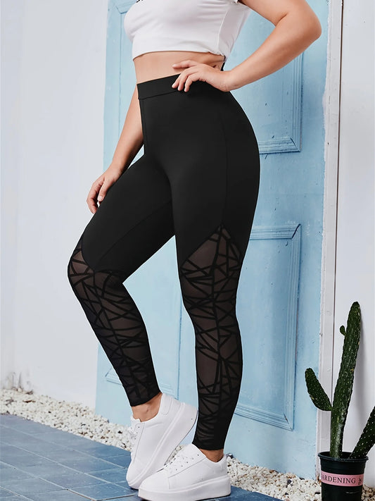 2024 new women's plus-size European and American style fashion slimming style yoga nine-point pants