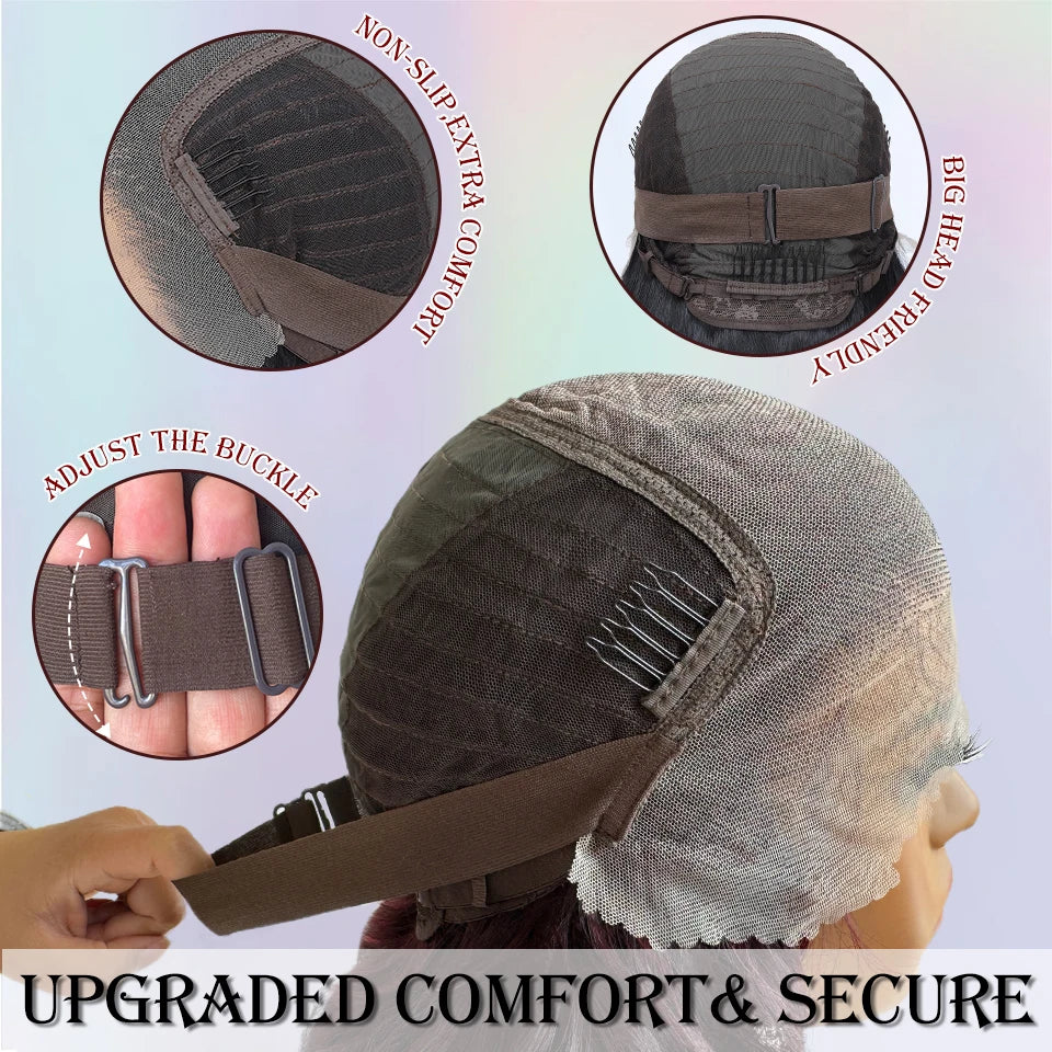 Latisha 13X6 HD Synthetic Lace Front Wigs Curly Pre Plucked Lace Frontal Wig with Bangs for Women Highlight with Babyhair 24Inch Badiee Stylez