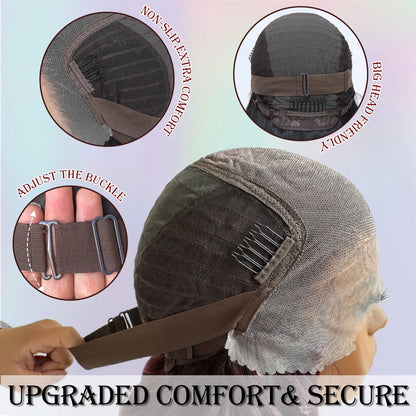 Latisha 13X6 HD Synthetic Lace Front Wigs Curly Pre Plucked Lace Frontal Wig with Bangs for Women Highlight with Babyhair 24Inch Badiee Stylez