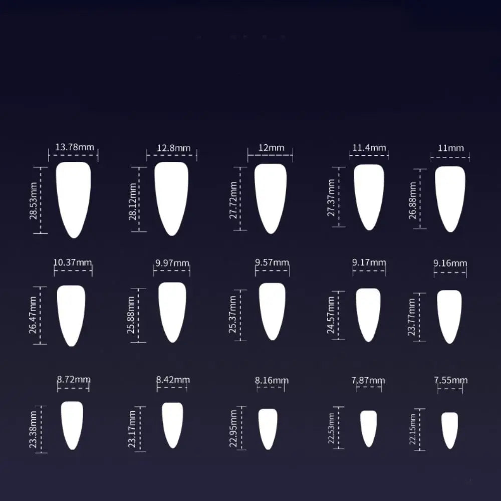 24pcs Manicure Long Almond False Nails Stiletto Ballerina Fake Nials Detachable Halloween Bat French Nail Tips DIY