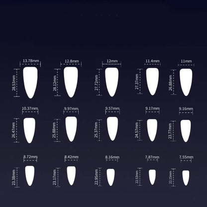 24pcs Manicure Long Almond False Nails Stiletto Ballerina Fake Nials Detachable Halloween Bat French Nail Tips DIY