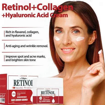 Face Body Whitening Cream Retinol Collagen Hyaluronic Acid 3in1 Remove Dark Spots Eliminate Melanin Dispel Acne Lighten The Skin