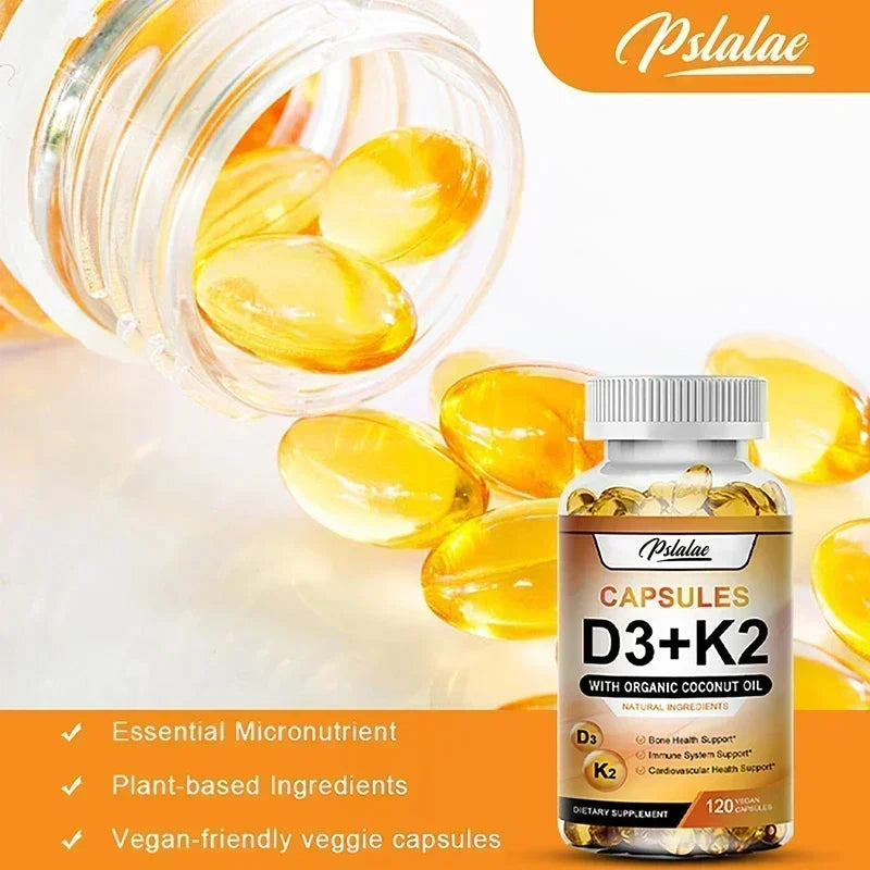 Vitamin D3 + K2 Supplement - Support Teeth, Bone, Heart Health & Joint Health