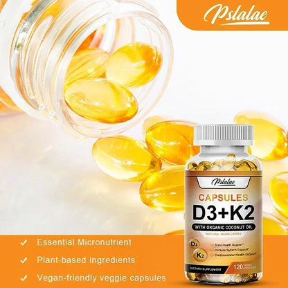 Vitamin D3 + K2 Supplement - Support Teeth, Bone, Heart Health & Joint Health