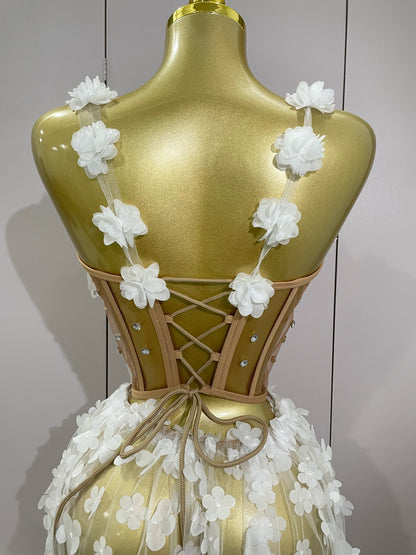 Sexy Mesh See Through Flowers Backless Long Dress 2025 Women Elegant Party Wedding Celebrate Evening Gown Prom Hotwife Outfit