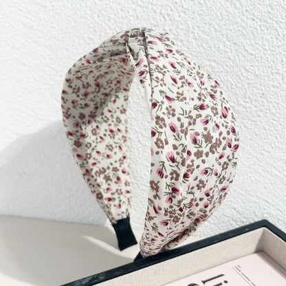 Bohemian Floral Cross Headband Women Wide Bands Hair Hoop Styling Tool Fabric Flower Print Vintage Headwear Accessories Summer
