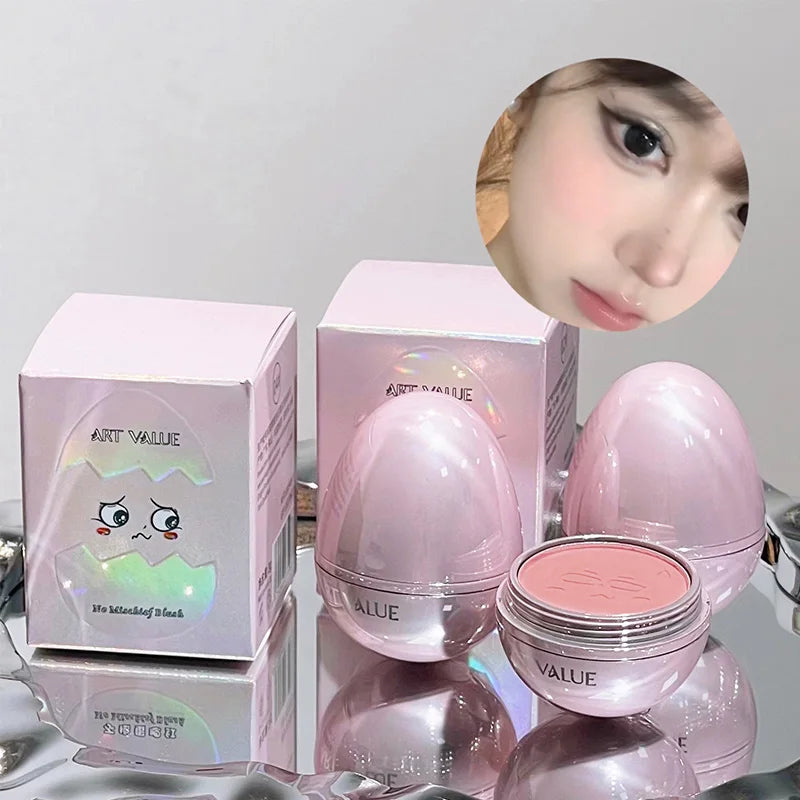 No-Mischief Blush - Multi-functional Solid Makeup Egg for Low-Saturation Gray-Pink Tint with Flawless Finish