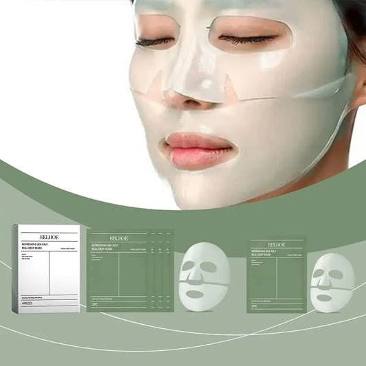 1/4Pcs Deep Collagen Overnight Face Mask Seaweed Collagen Essence Hydrating Overnight Hydrogel Mask Improve Elasticity, Firming