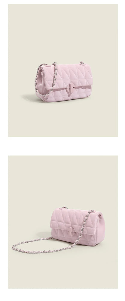 Quilted Crossbody Bag for Women - Luxury PU Leather Shoulder Bag Fashion Chain Small Purse HandBag