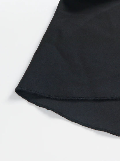 Plus Size 2025 New Women's Irregular Layered Solid Colour Half-body Skirt Polyester Versatile Elastic Waist Temperament Elegant