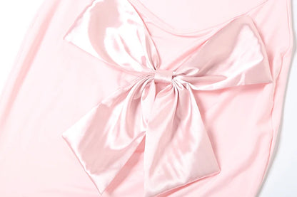 Cutenew Women's Elegant Solid Maxi Dress Sexy Halter Spaghetti Lady Long Dresses Bowknot Lace-up Girl Backless Female Party Robe