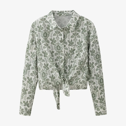 AS 2025 spring summer linen shirt + dress collection high quality print linen and knitting cardigan woman outfit Print linen shirt