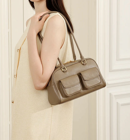 Hifashion Luxury Genuine Leather Underarm Shoulder Bags For Women 2025 Trend Designer Pillow Satchel Tote Office Ladies Handbags