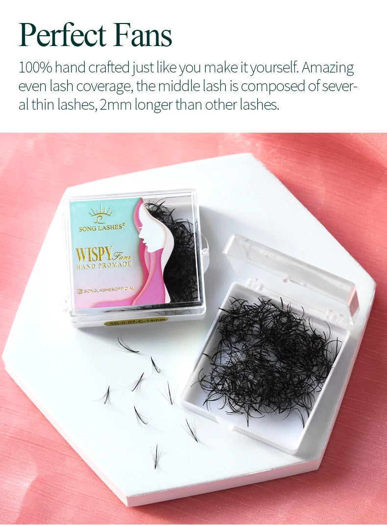 SONG LASHES High quality Professional Premade Lashes 5D 9D Wispy Lashes eyelashes extensions