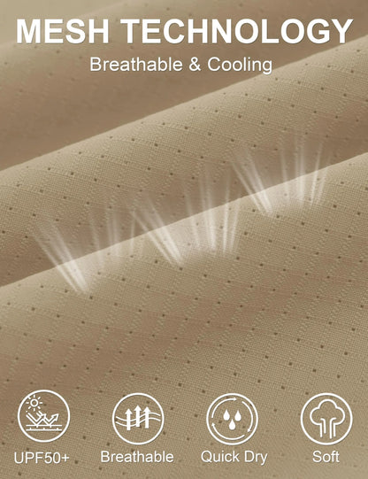 TACVASEN UV Block Fishing Shirts Mens Lightweight Quick Dry Short Sleeve Shirt Breathable Outdoor Hiking Shirt Fishing Shirts