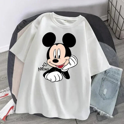 Women's T-shirt Cartoon Streetwear Mickey Mouse Women Tee Korean Loose Short Sleeve T Shirt Summer Y2k Clothes Tops Badiee Stylez