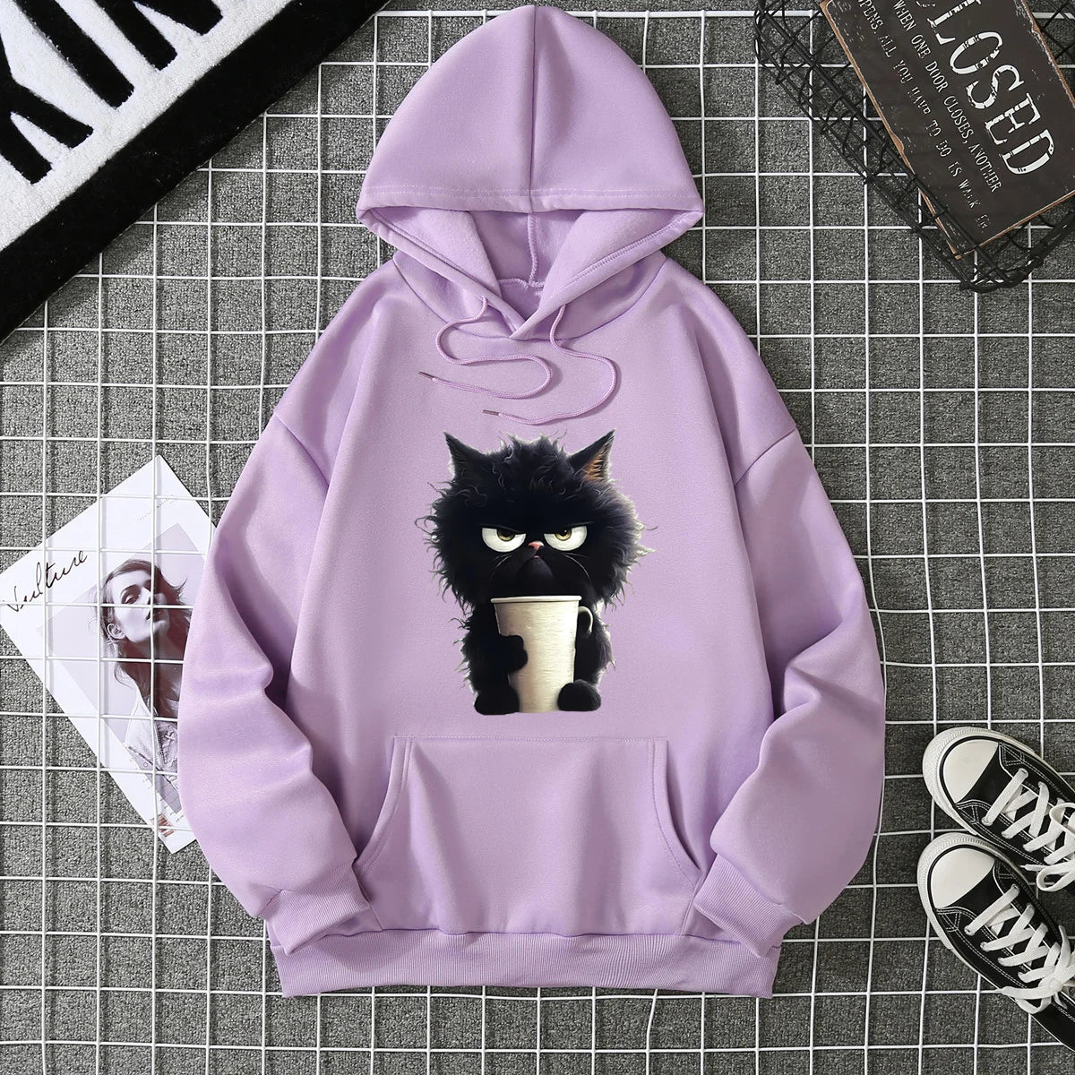 2025 Winter New Women's Hoodie High Street Unisex style Double Pockets Sweatshirts Outerwear Plus-Size Women's Clothing CYXX236 Purple