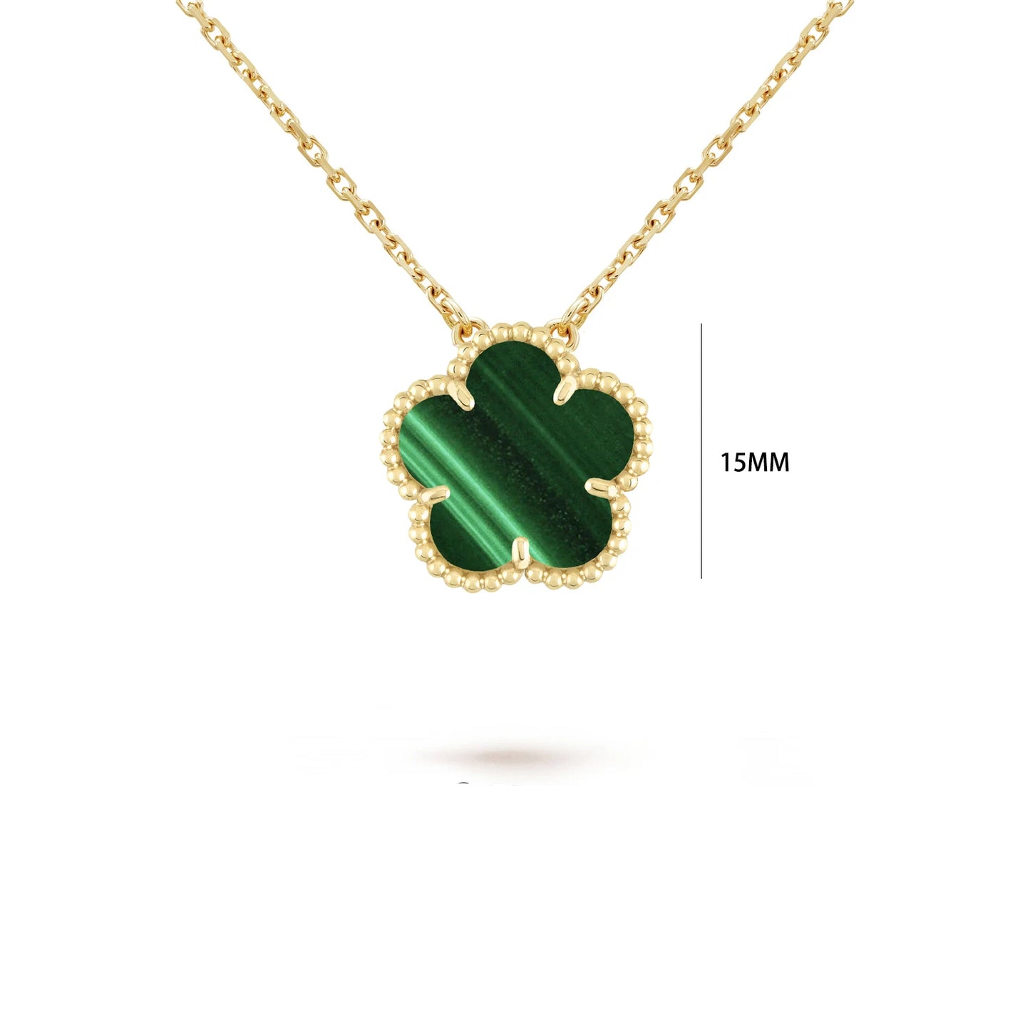 7 colors classic simple five-leaf flower pendant necklace natural stones clover Choker Chain for women party daily wear jewelry 3