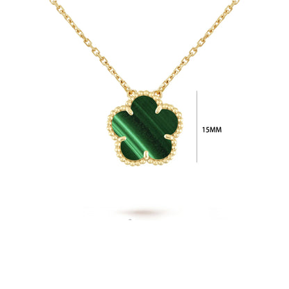 7 colors classic simple five-leaf flower pendant necklace natural stones clover Choker Chain for women party daily wear jewelry 3