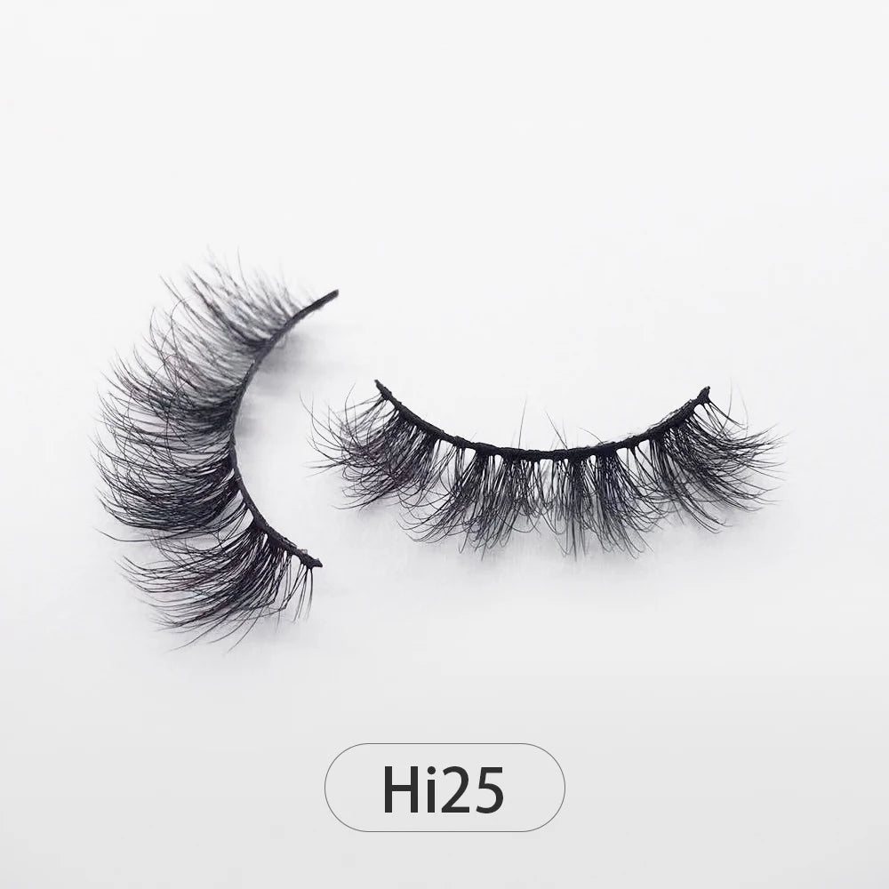 Dropshipping Reuseable Natural Long 12-15mm 3D Faux Mink Lashes Fluffy Volume False Eyelashes Cruelty Free Wispy Makeup Lashes