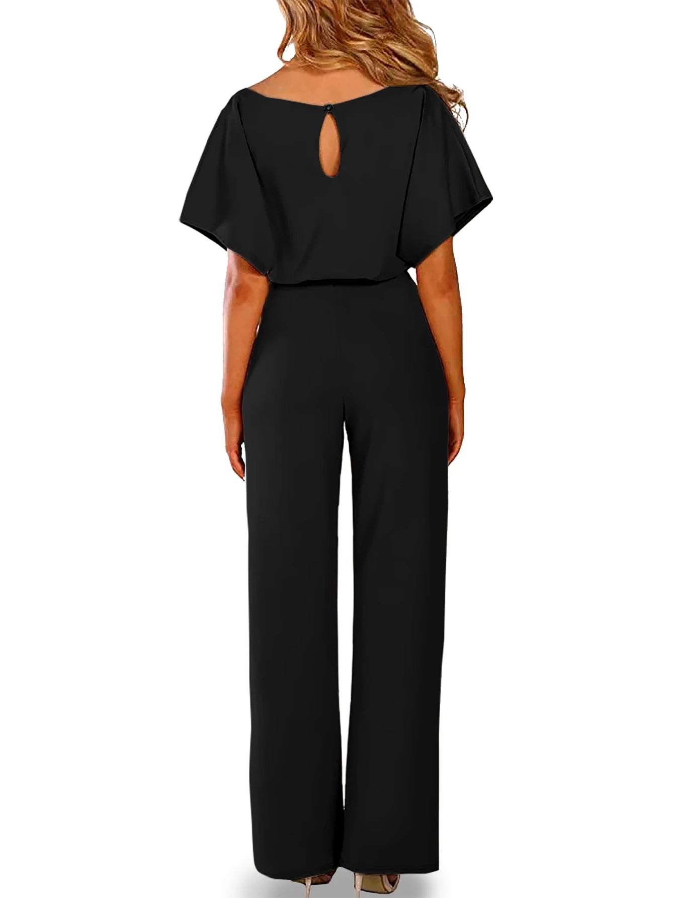 Women's Belted Jumpsuit Casual Wide-Leg Pants Summer Commute Outfit Stylish & Comfortable