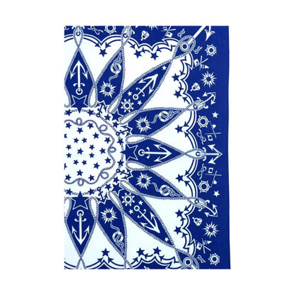 Popular Hip Hop Navy Blue Cashew Flower Bandana Men Women Outdoor Headbands Hair Band Wrist Wrap Amoeba Scarves Hair Accessories