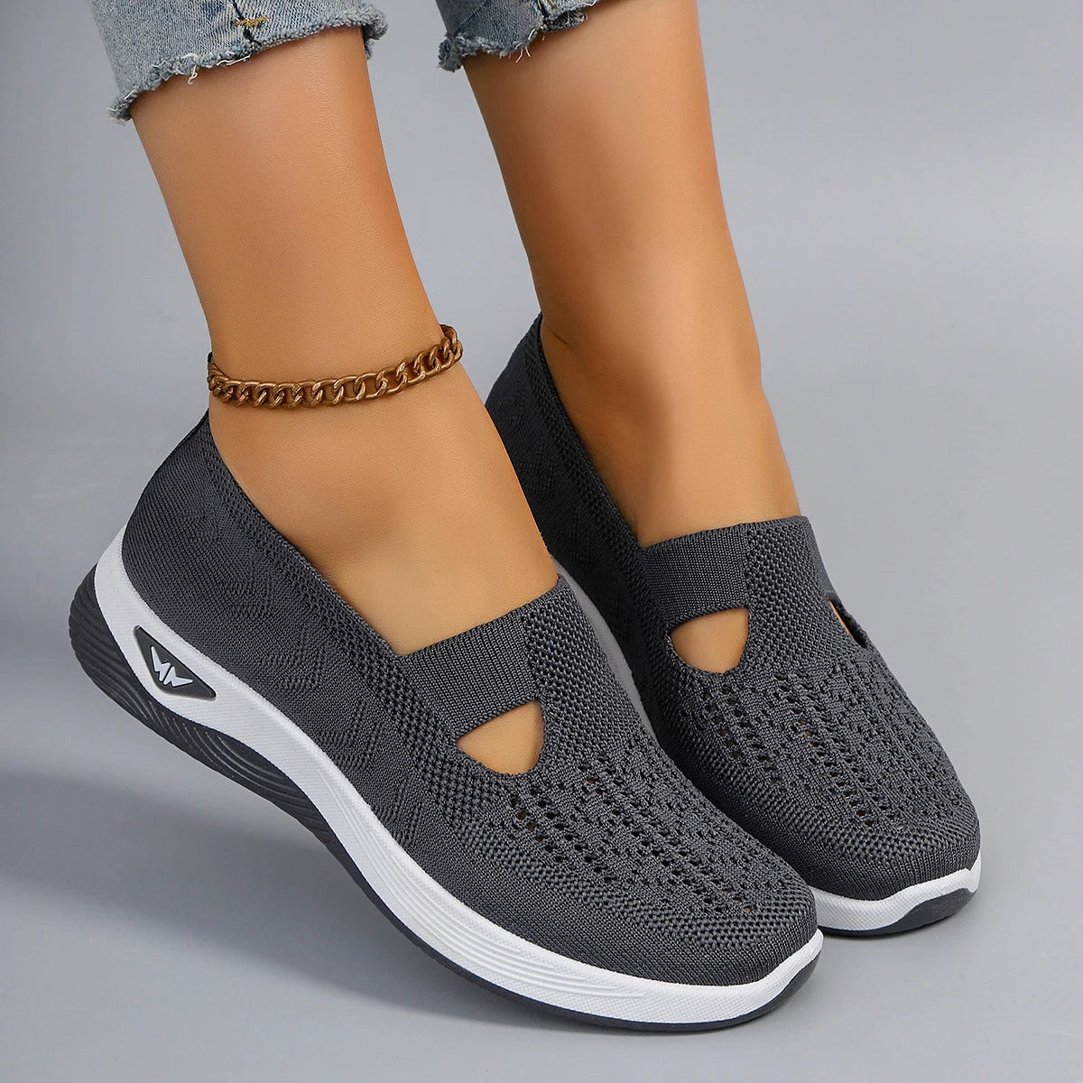 Spring new women's sports shoes, fashionable, breathable, lightweight, non-slip, wear-resistant, casual sports shoes, flat shoes