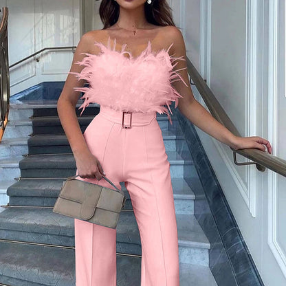 Elegant Solid High Jumpsuit For Woman Casual Long Pants 2023 Summer Sexy Club Bodysuits Evening Party Female Clothing Vintage Badiee Stylez